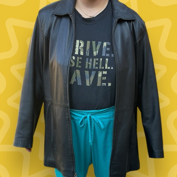 Sonoma Lambskin Black Leather Jacket-Size 1X - Picture 8 of 8